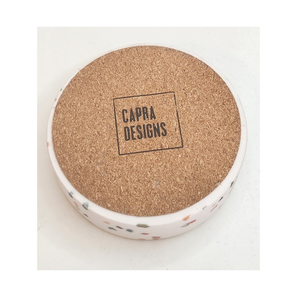 Capra Designs Terrazzo Dome Trinket Box Confetti Design with Cork Bottom