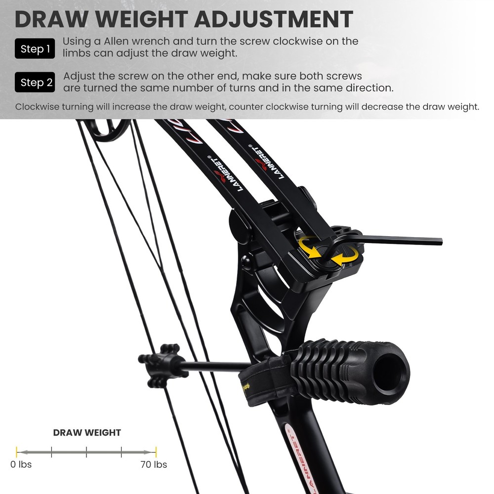 Archery Ready to Hunt Compound Bow Package for Adults ＆Teens,0-70 Lbs,Adjustable