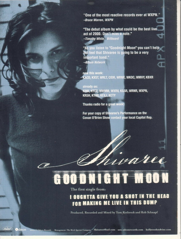 Shivaree 2000 Ad- Goodnight Moon Advertisement WXPN