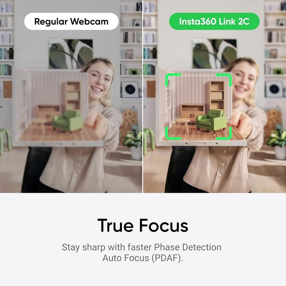 Insta360 Link 2C 4K AI Webcam, Standard Bundle, Graphite White