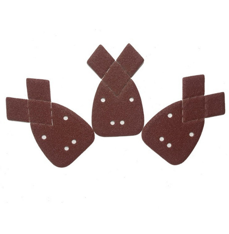 40Grit -1200Grit Flocking Discs Sandpaper Rabbit Ear Triangle Shaped 4-Hole