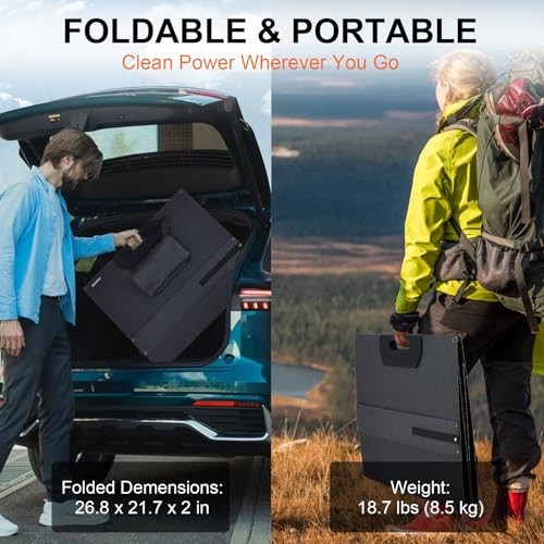 200 Watt Portable Solar Panel for Power Station, Foldable Solar Panel Solar