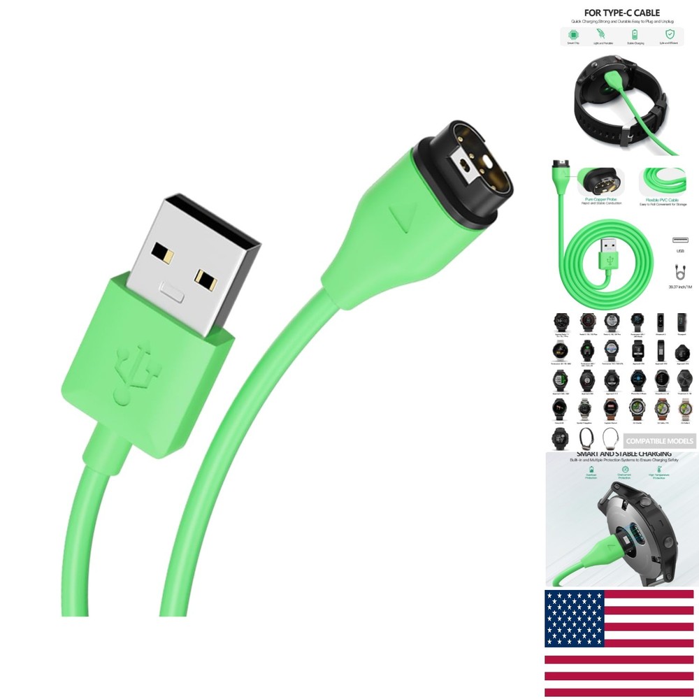 High-Quality USB Charging Cable for Garmin Smartwatches - Fast Charge Technology