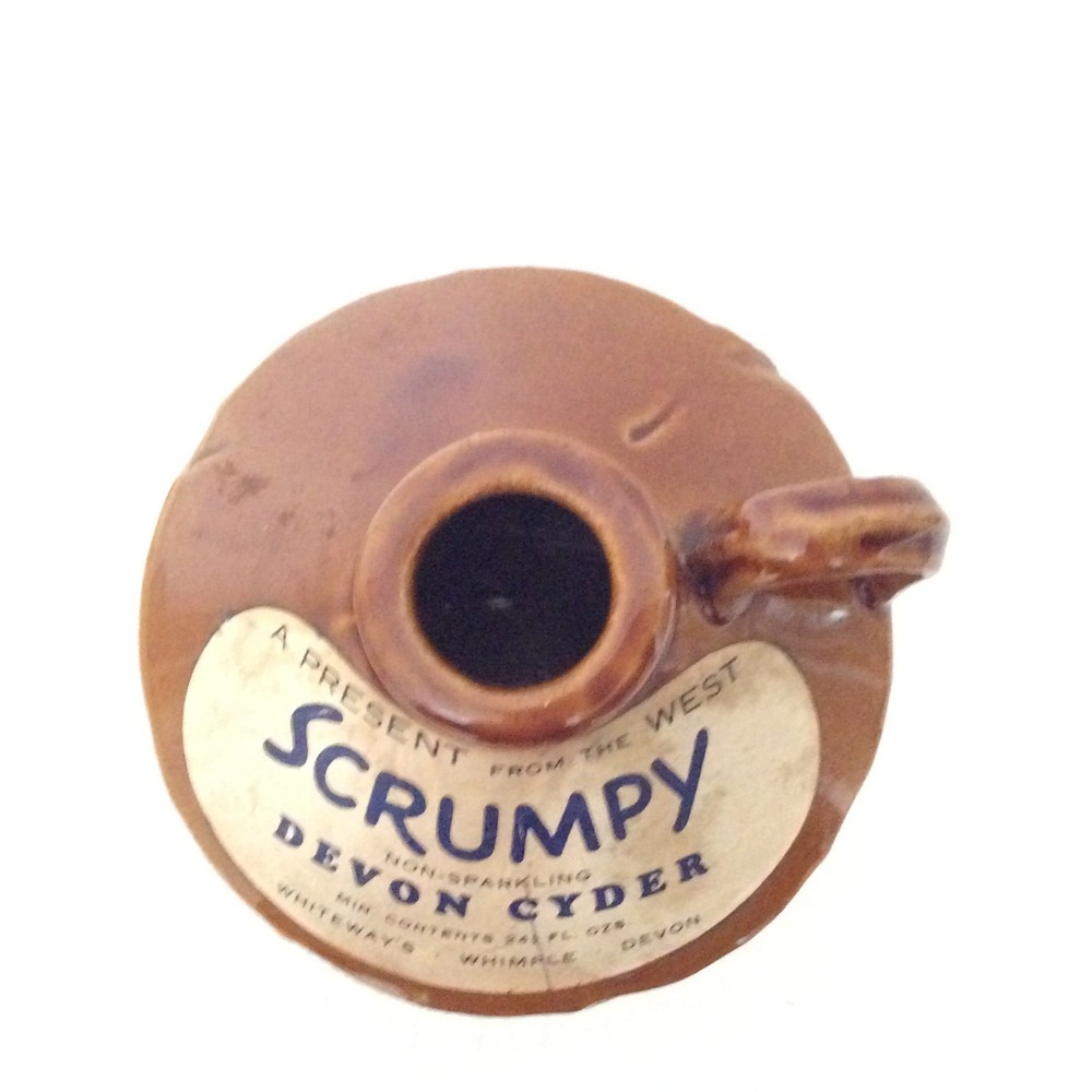 Scrumpy Devon Cider flagon - Stoneware - Wicker basket - 725ml/24.5fl oz