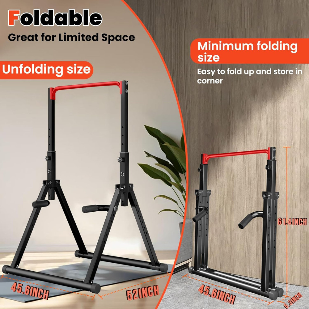 Power Tower Pull up Bar Free Standing, Adjustable Foldable Pull up Station, Home