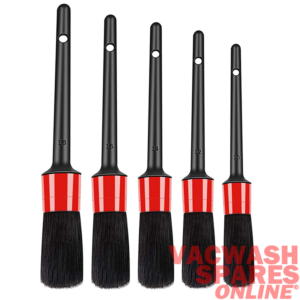 DETAILING BRUSHES - 5 PACK - DIFFERENT SIZE FOR EVERY JOB - INTERIOR & EXTERIOR