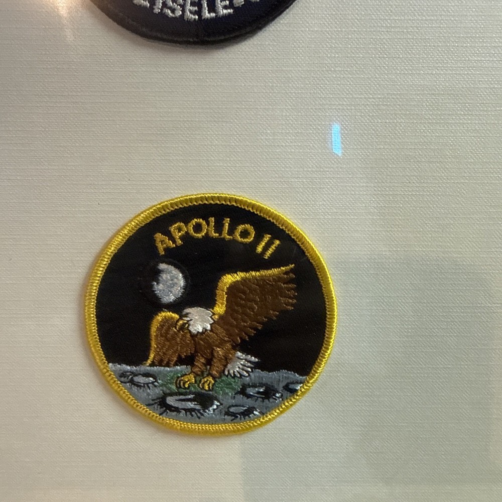 Framed 30”/20” Apollo mission patches quantity 12