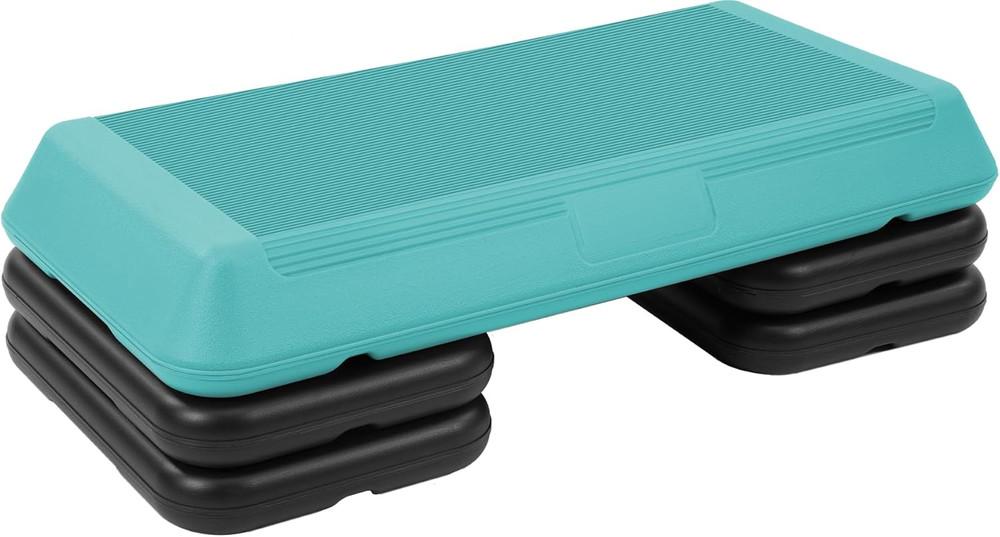 Step Aerobic Platform, Exercise Step with 5 Levels Adjustable Height, 4 Stackabl