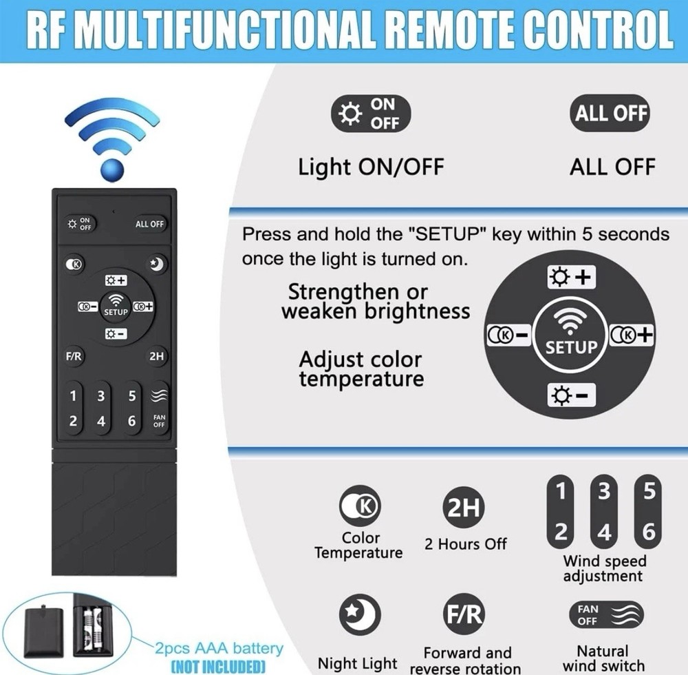 25" Modern Fan Lights LED Ceiling Light kit With Remote APP Control