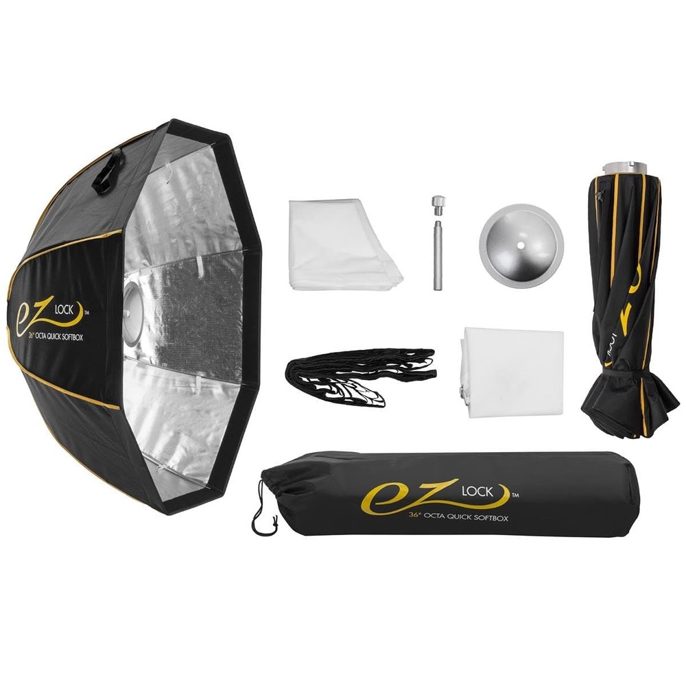 Glow EZ Lock 36" Octa Small Quick Softbox, Eight-Sided Parabolic Softbox Open...
