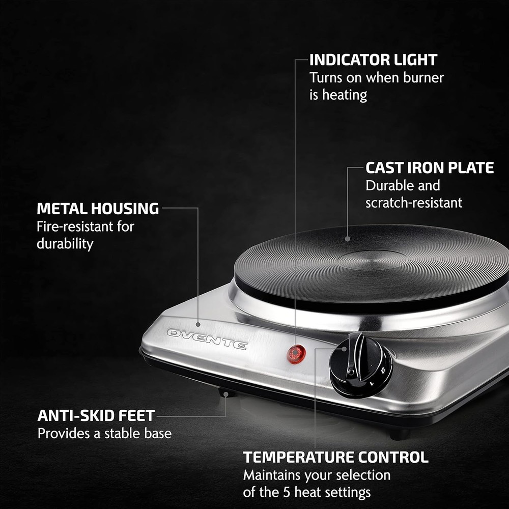 Electric Countertop Single Burner - Silver