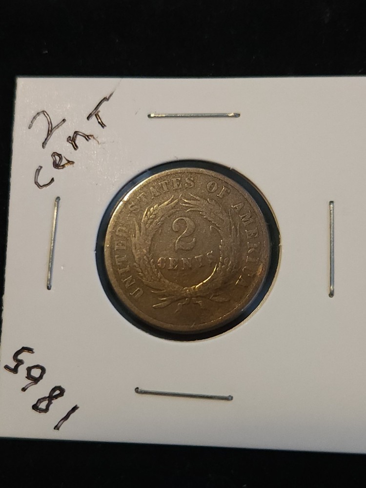 1865 Civil War 2c Piece. READABLE DATE!
