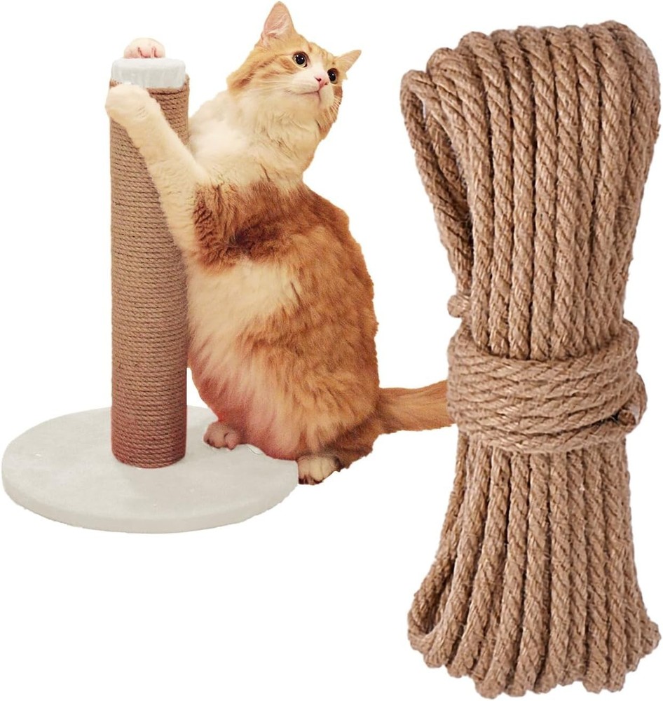 Versatile 33FT Hemp Sisal Rope for Cats - Durable Scratching Post Replacement