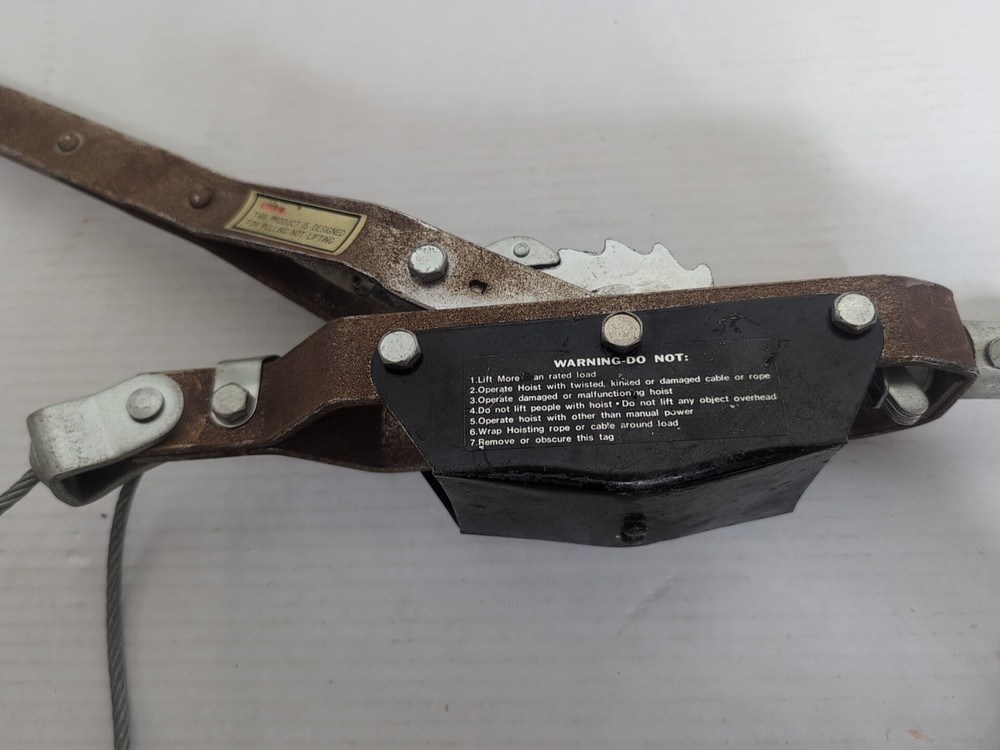 Mini Hand Puller Heavy Duty Winch Pull Hoist Come Along Cable 2 Hooks