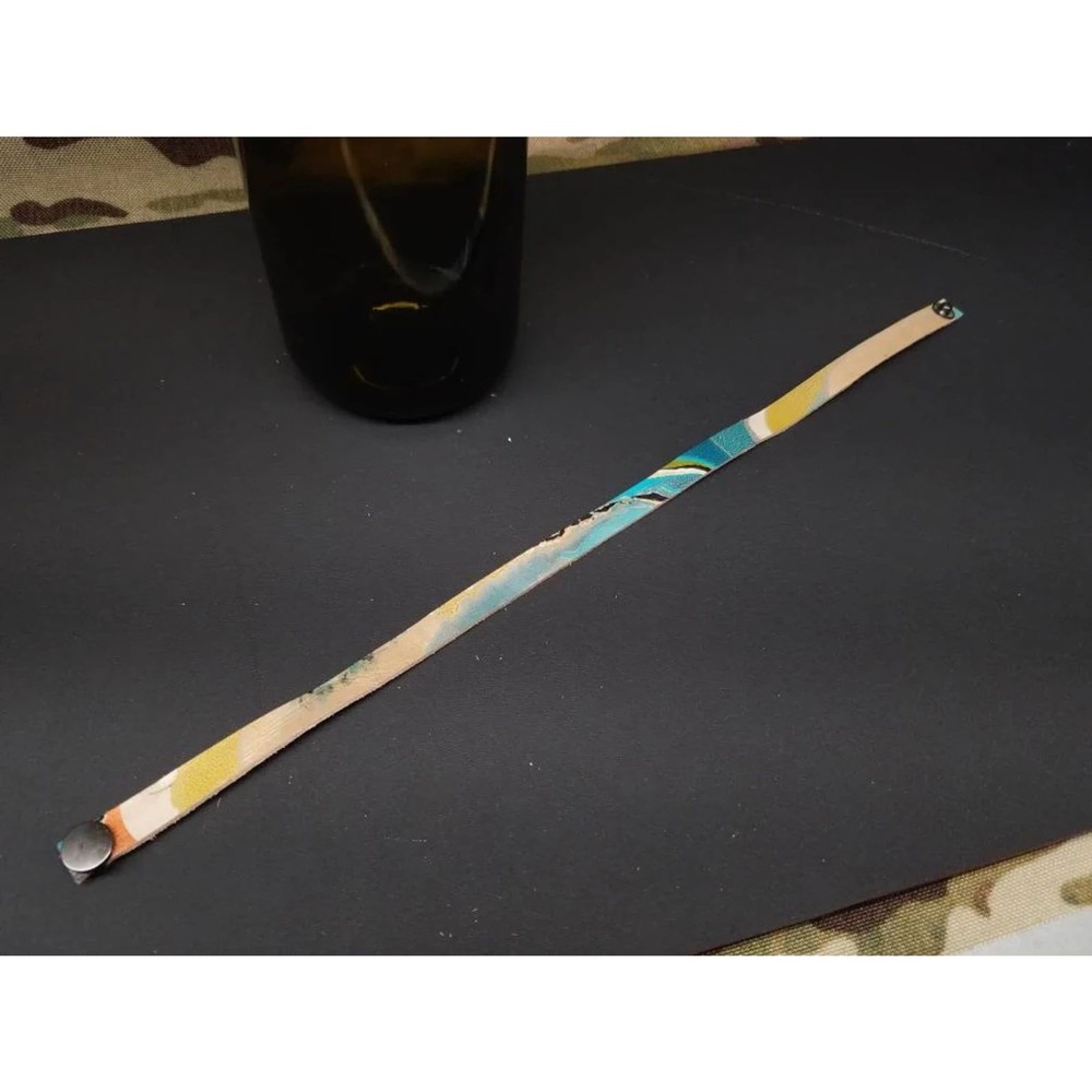 Marbled leather wrap bracelet