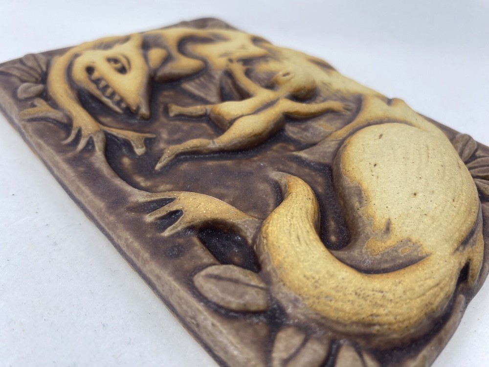 Wolfmother Stoneware Art Tile By Gretchen Kramp