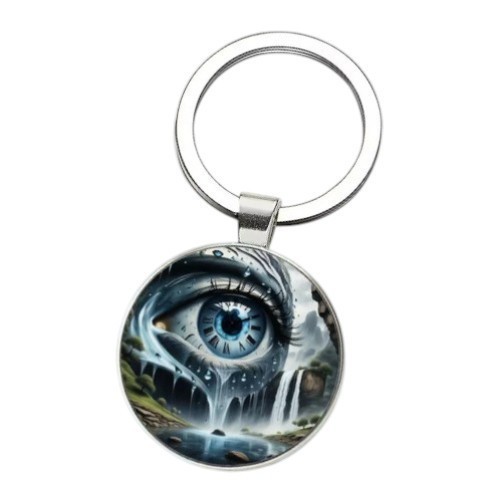 Waters Eye Pattern Round Glass Keyring Keychain
