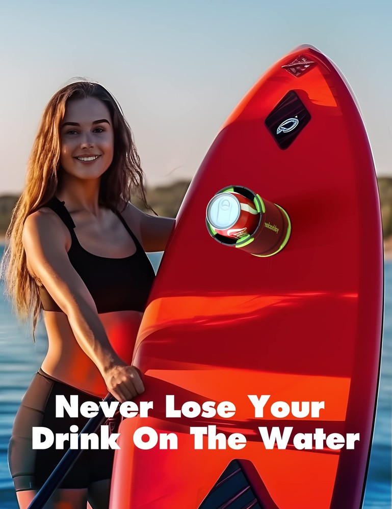 SUP Paddle Board Cup Holder Rubber Tab AntiToppling Drink Action Mount