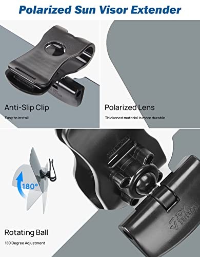 JOYTUTUS Sun Visor for SUV, Polarized Sun Visor Extender for Car, Medium 1 PACK