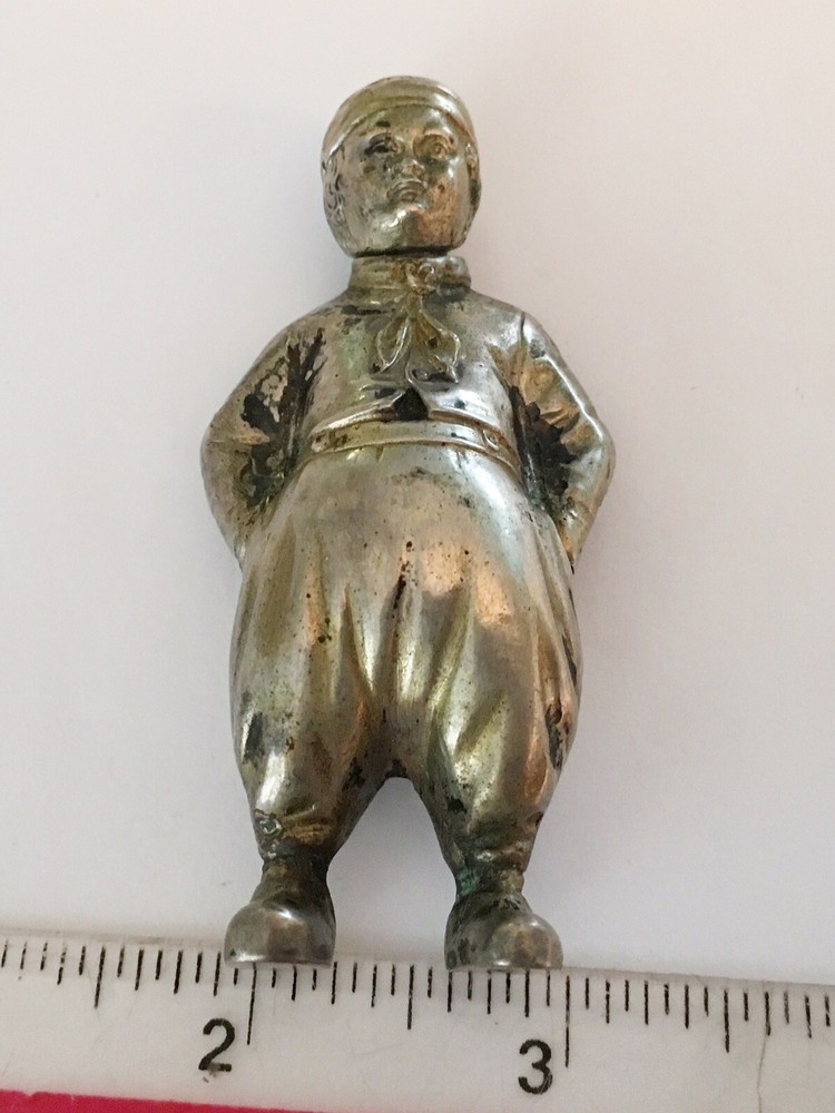 Antique Victorian 800 Silver Pomander, Figural