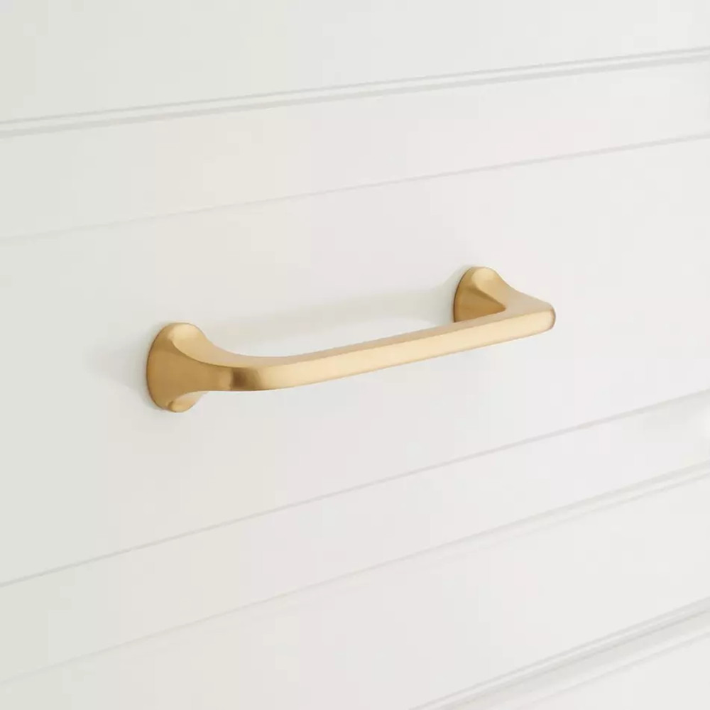 Signature Hardware - 6" Amarilla Solid Brass Cabinet Pull - Satin Brass
