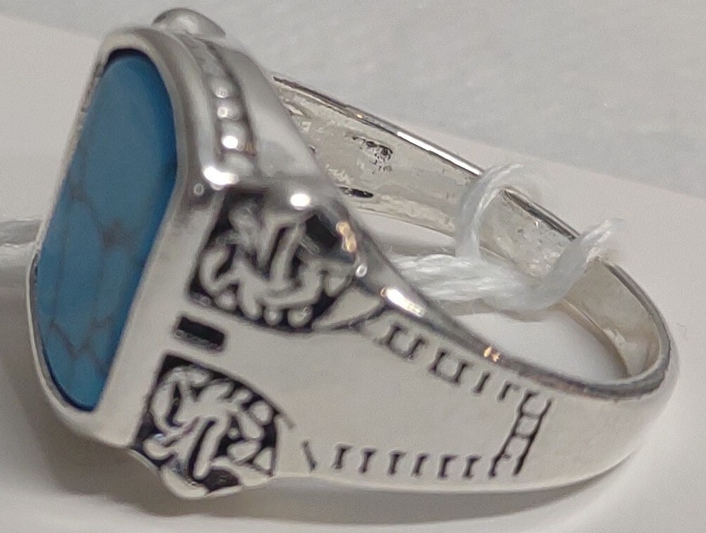 Turquoise-Like & Silver Ring