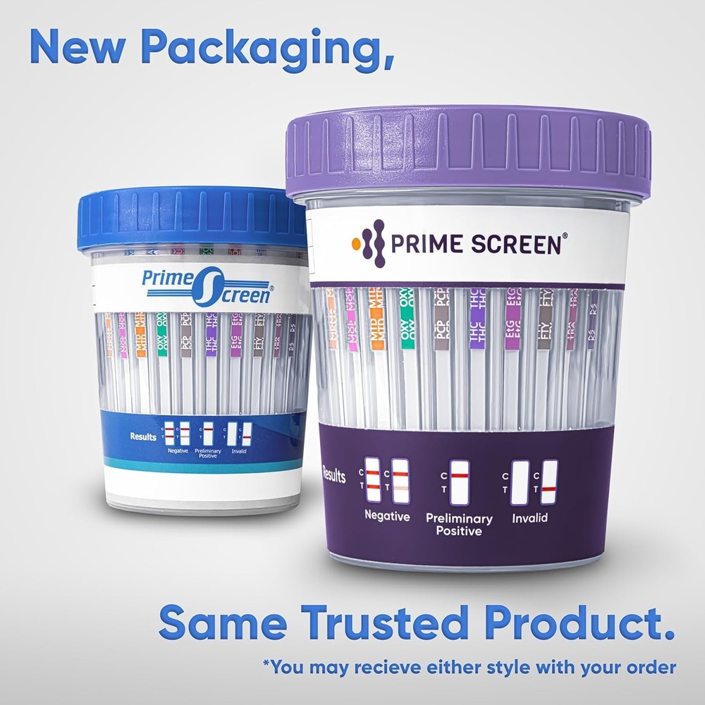 [5 pack] Prime Screen 14 Panel Urine Drug Test Cup - Instant Testing Marijuana (