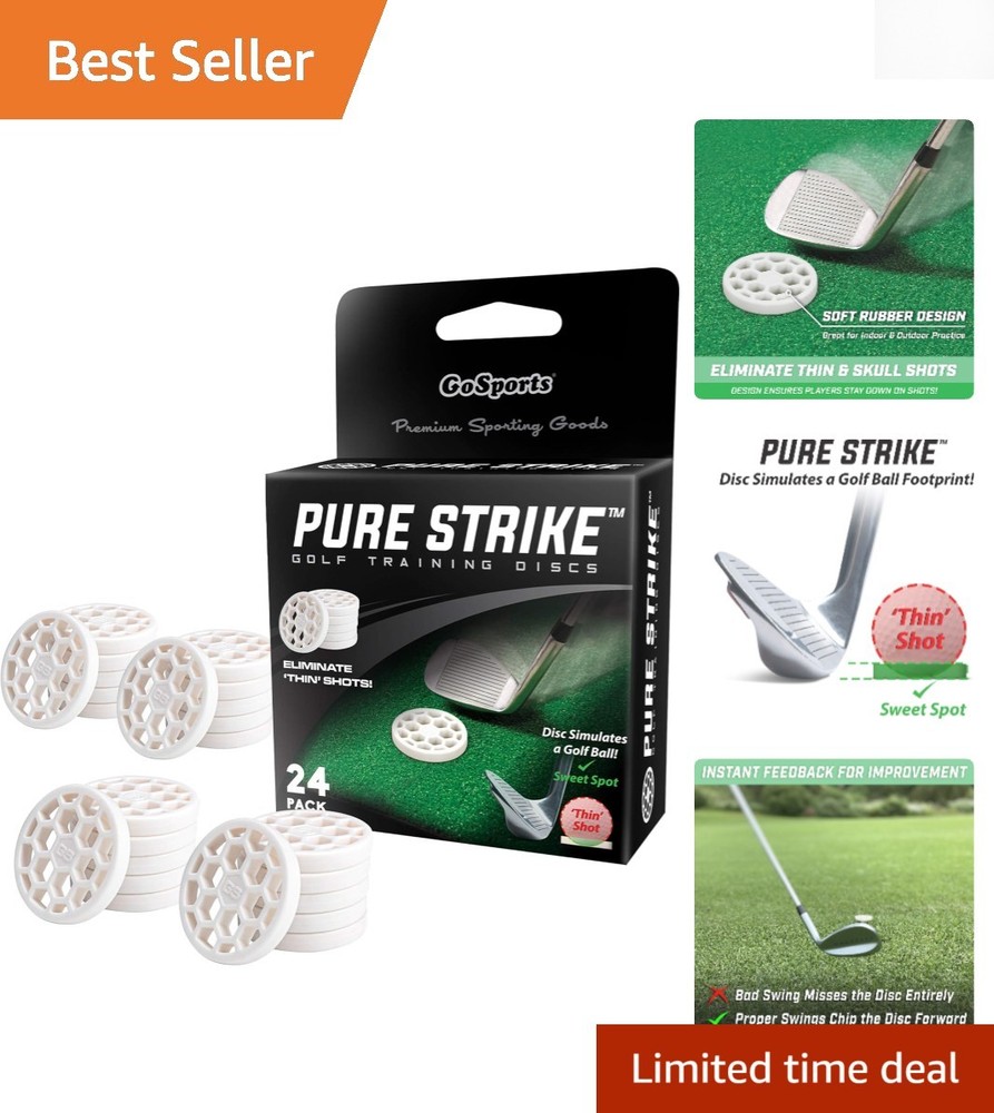 24-Pack Golf Pure Strike Training Discs - Eliminate Thin Shots & Improve Swing