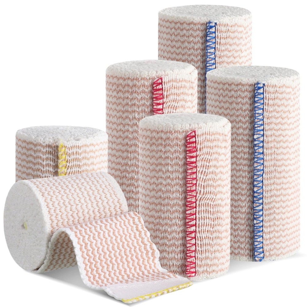 6 Pack Premium Elastic Bandage Wrap, Compression Wrap for Legs,...