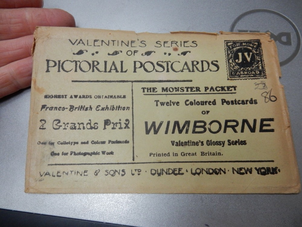 ENVELOPE Wimborne postcards    TIRED AND EMPTY