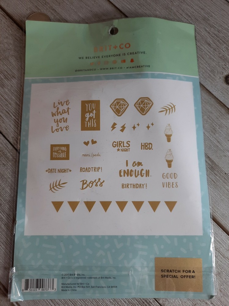 Brit + Co Gold Stickers