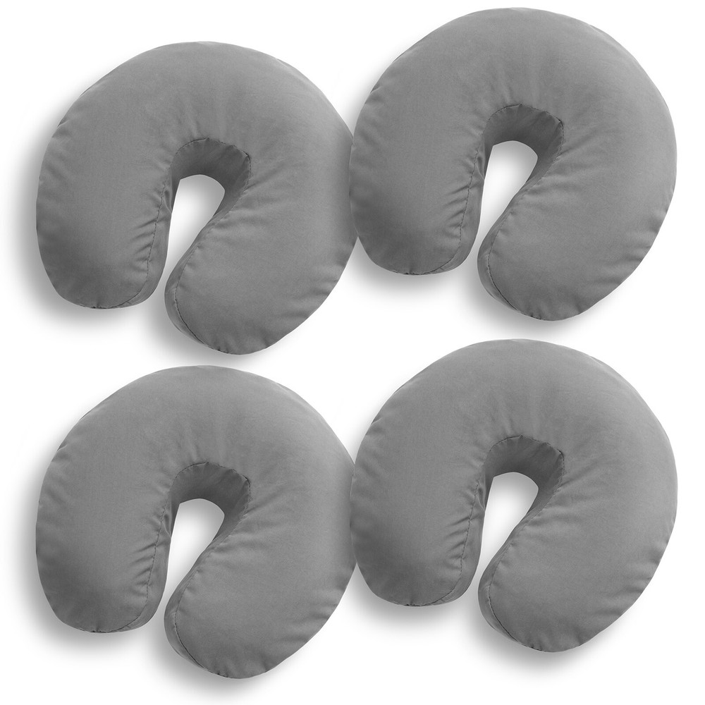 4 Pk Fitted Microfiber Face Cradle Head Rest Covers for Massage Table - Gray
