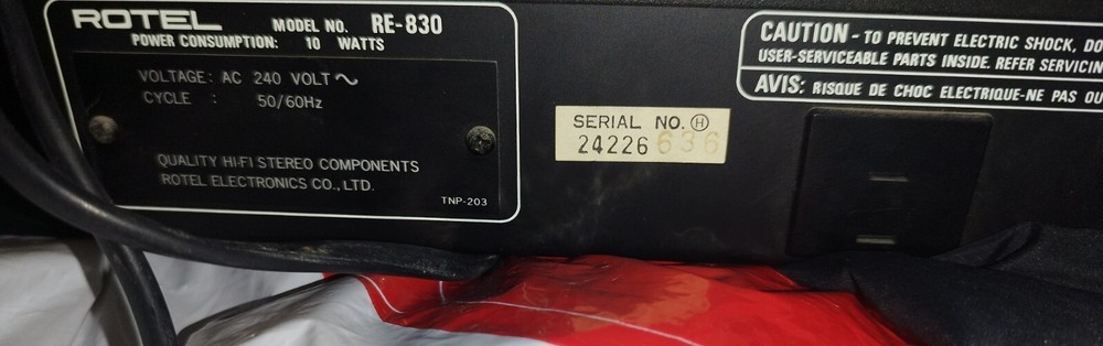 ROTEL EQUALIZER RE 830 SPECTRUM ANALYZER VINTAGE TESTED