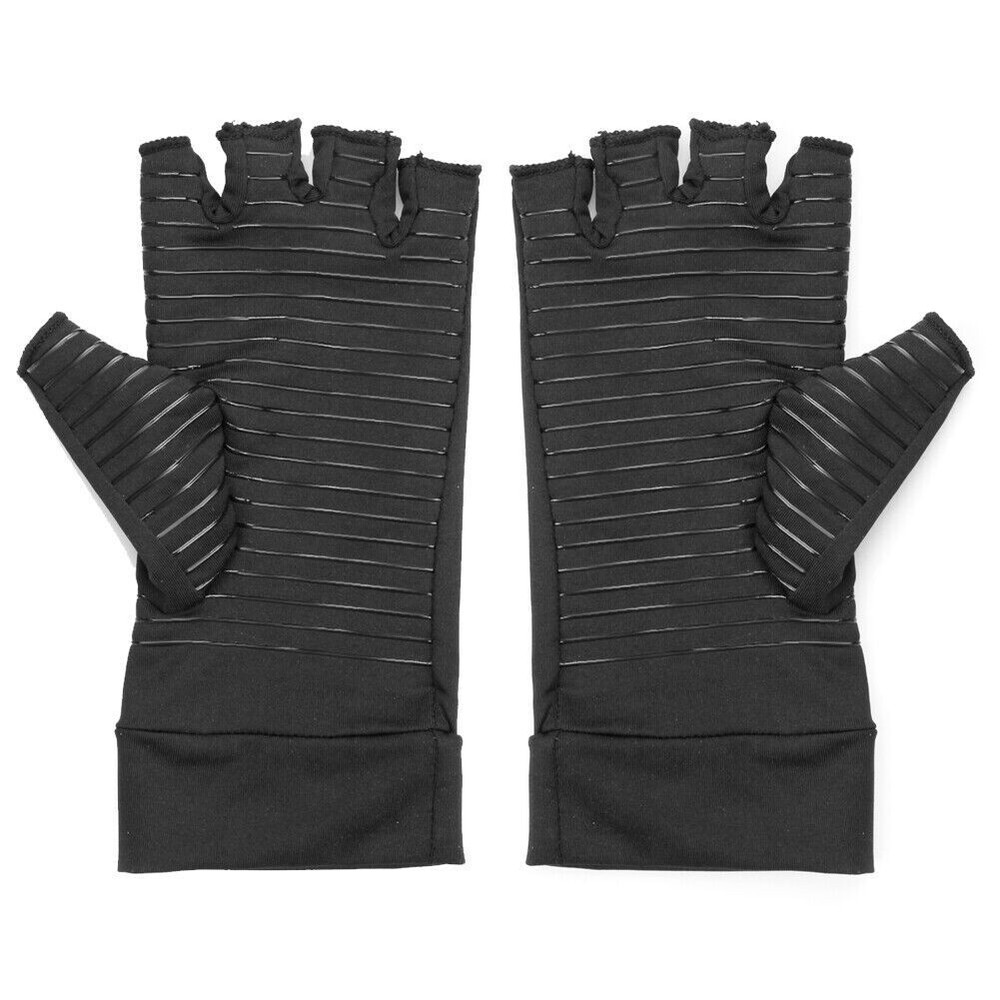 Copper Compression Arthritis Gloves Hand Support Fit Joint Pain Relief Pair