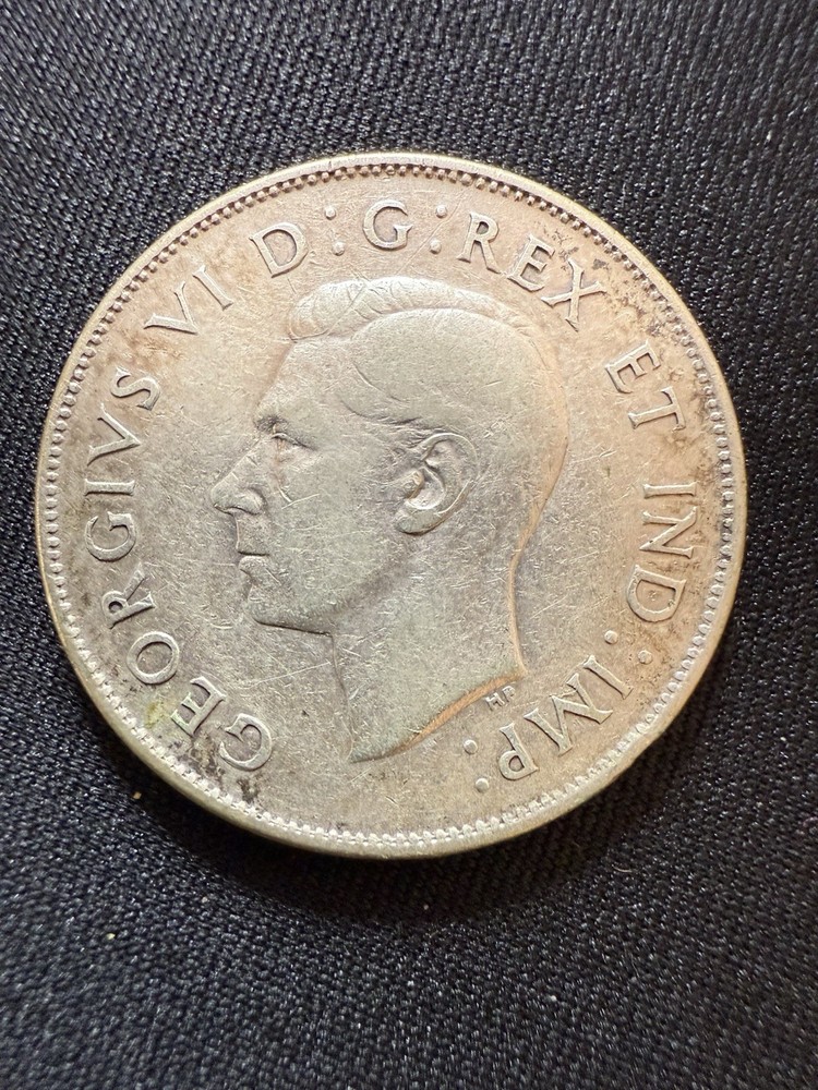 1945 Canada 50 Cents Silver Coin