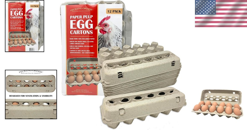 Paper Pulp Egg Cartons - 12 Pack Grey