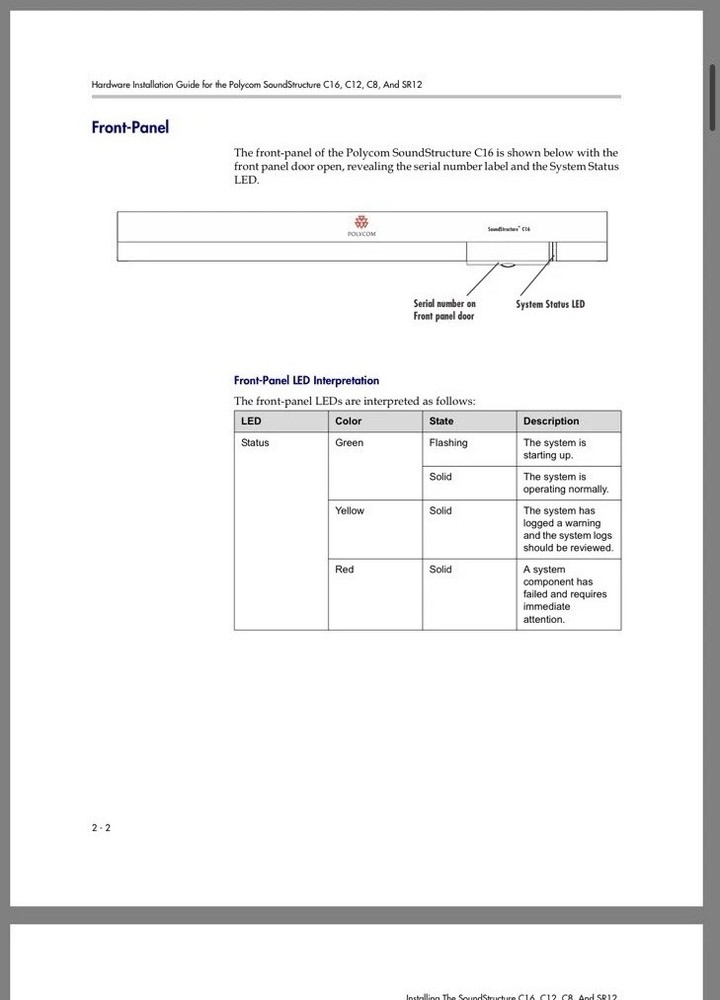 Polycom SoundStructure C16 Audio Mixer Conference Processor w/Cables-Powers On