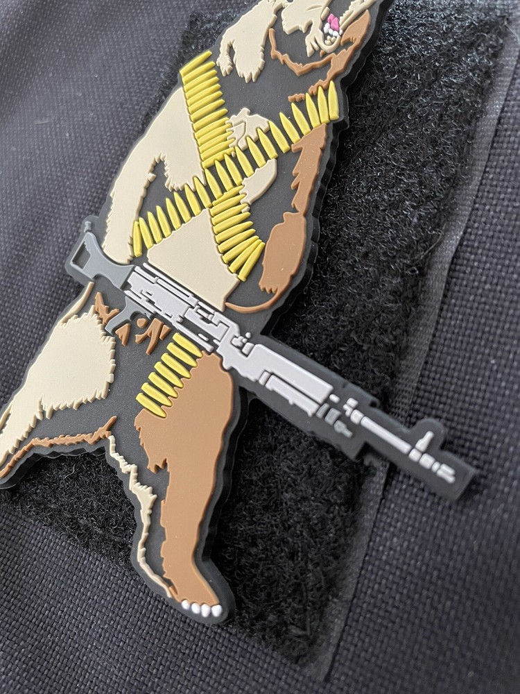 M240bear Machine Gun Grizzly PVC Patch by Diamondback Designs