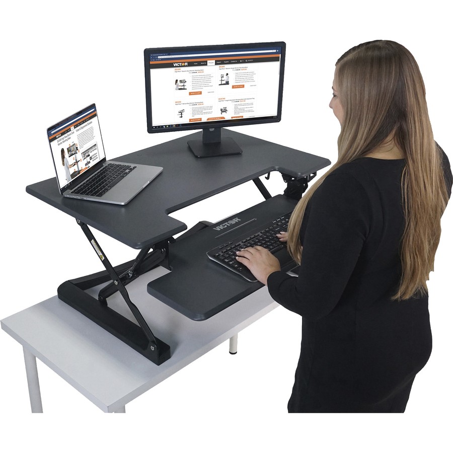 Victor Technology DCX760 Height Adjustable Desk Converter 36" Gray