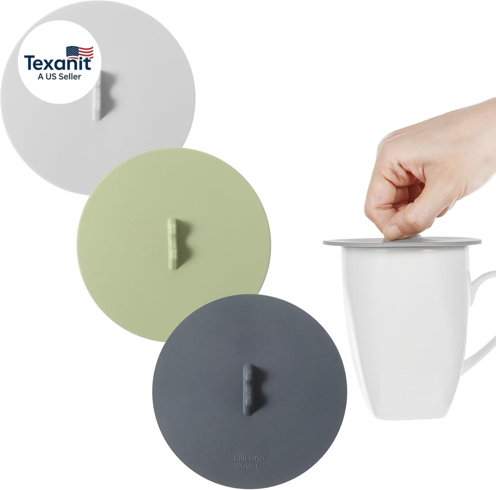 Silicone Lids for Cups, Silicone Cup Covers, Colored Universal Cup Lids, Reusabl