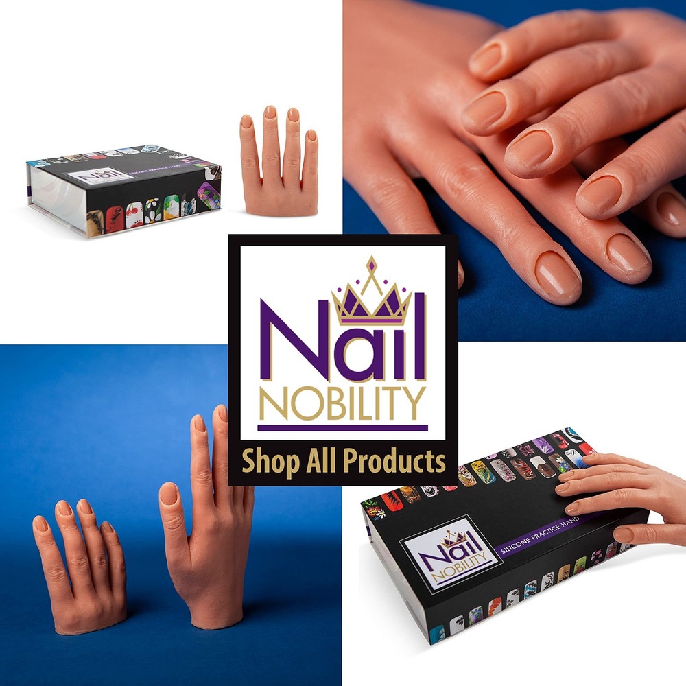 Professional Silicone Practice Half Hand for Acrylic Nails by - Poseable Half...