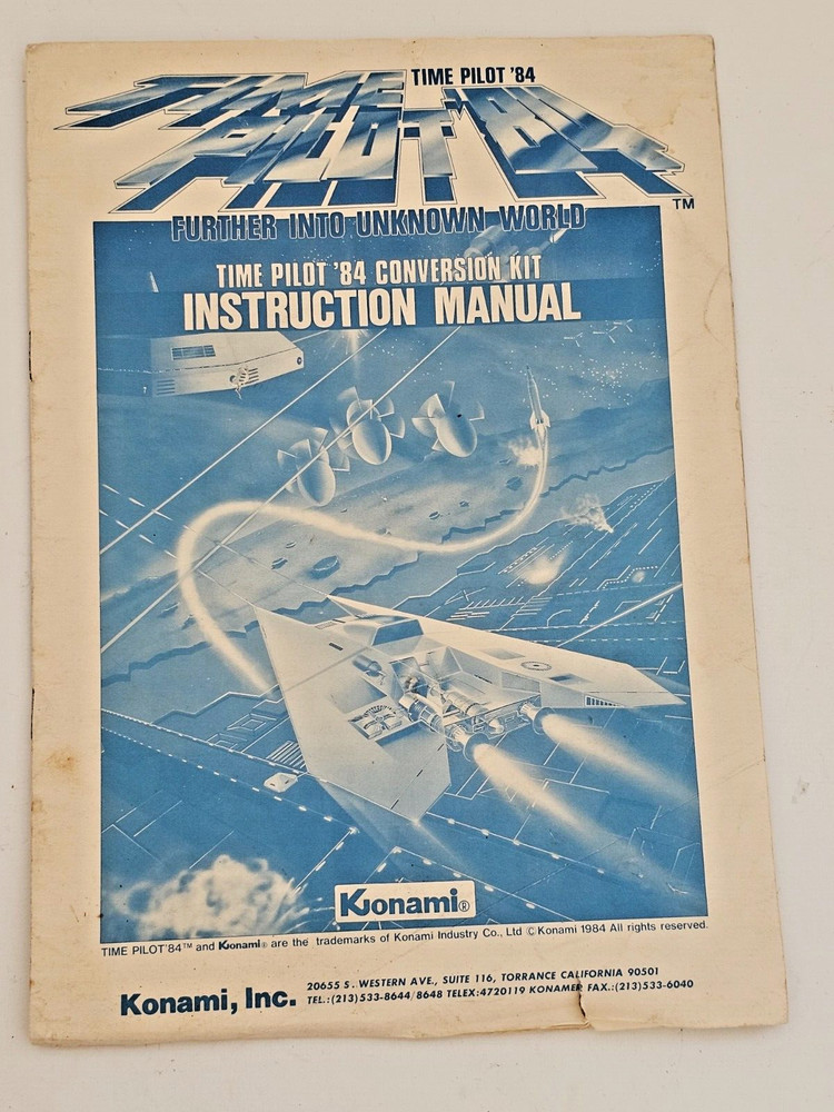 KONAMI TIME PILOT 84 CONVERSION KIT INSTRUCTION MANUAL