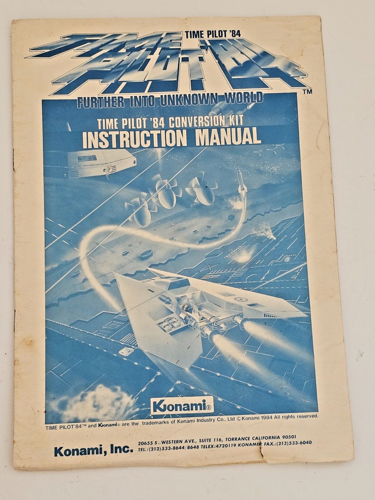 KONAMI TIME PILOT 84 CONVERSION KIT INSTRUCTION MANUAL