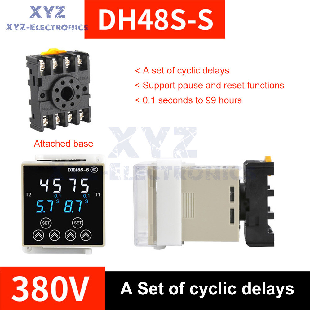 DH48S Smart Digital Delay Time Relay Precision Programmable Cycle W/ Socket Base