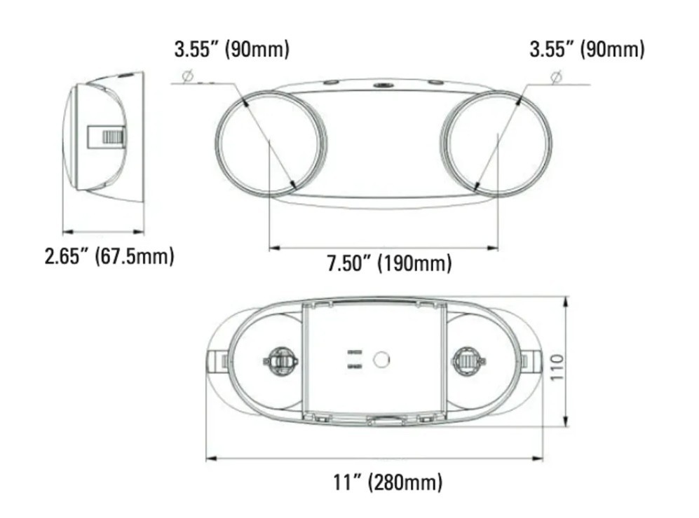 2 Pack LED Emergency Exit Light 2 Head With Battery Back-up