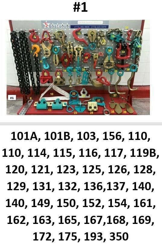 SET#1 39 PIECE HEAVY DUTY AUTOBODY FRAMEMACHINE PULLING TOOLS & CLAMPS MEGA PACK