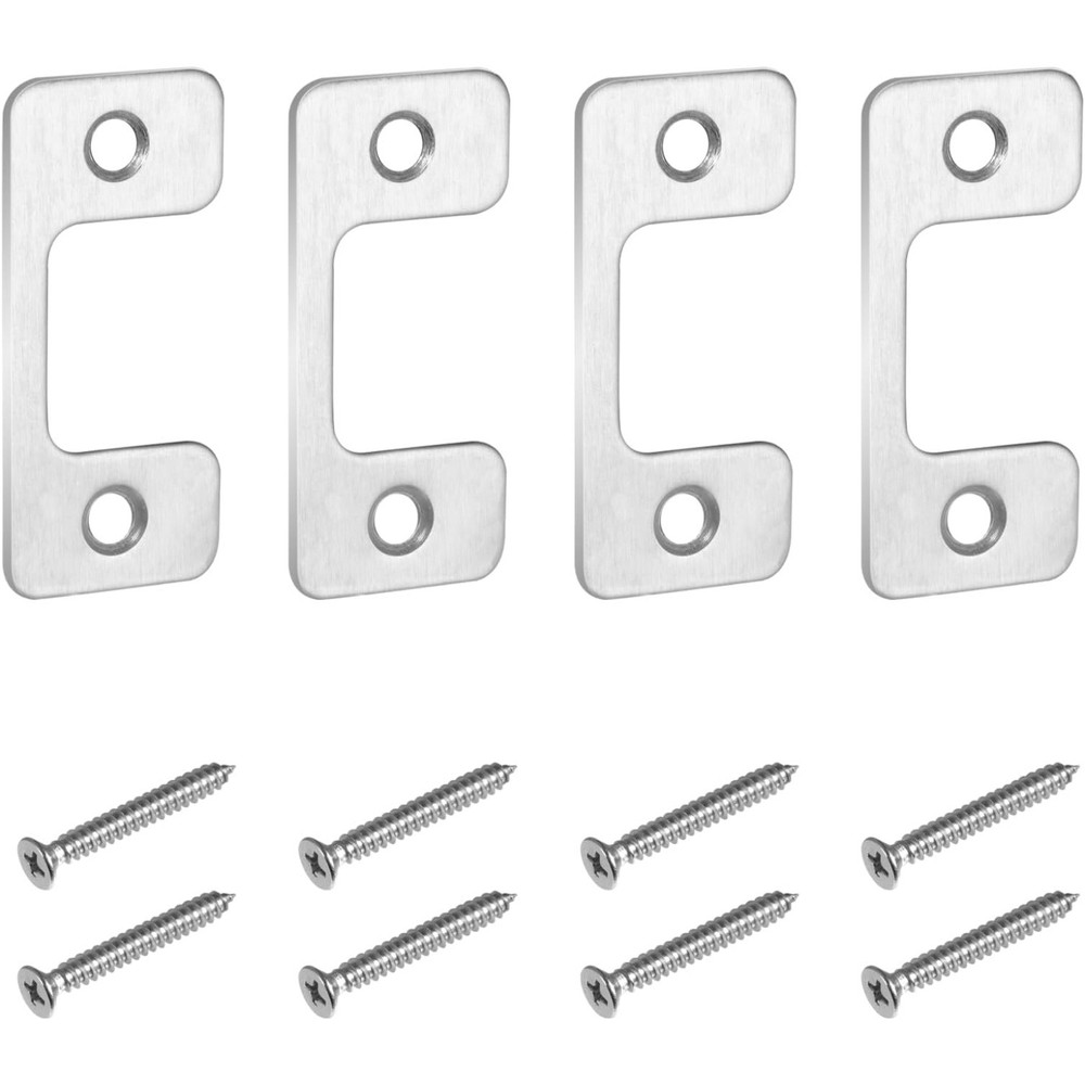 4 Pcs Adjustable Strike Plate for Exterior Doors, Security Strike Plate
