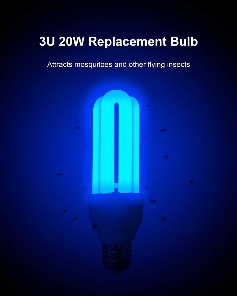 Shootingstar 3U 20W Replacement Bulb for Bug Zapper with E27 Base, White