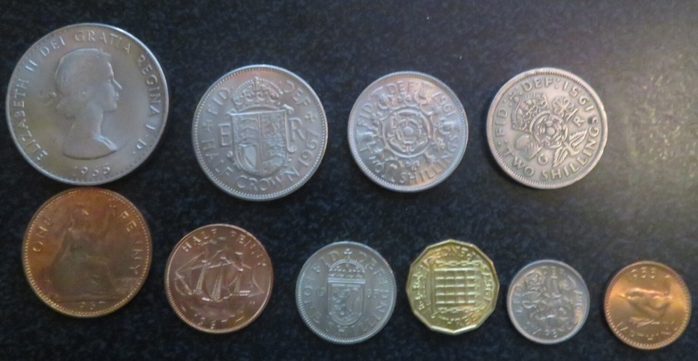 10 pre demical english coins