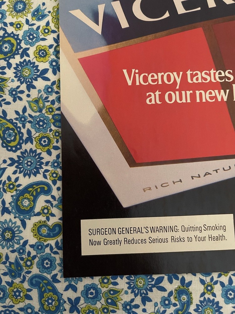Vintage 1989 Viceroy Cigarettes Print Ad